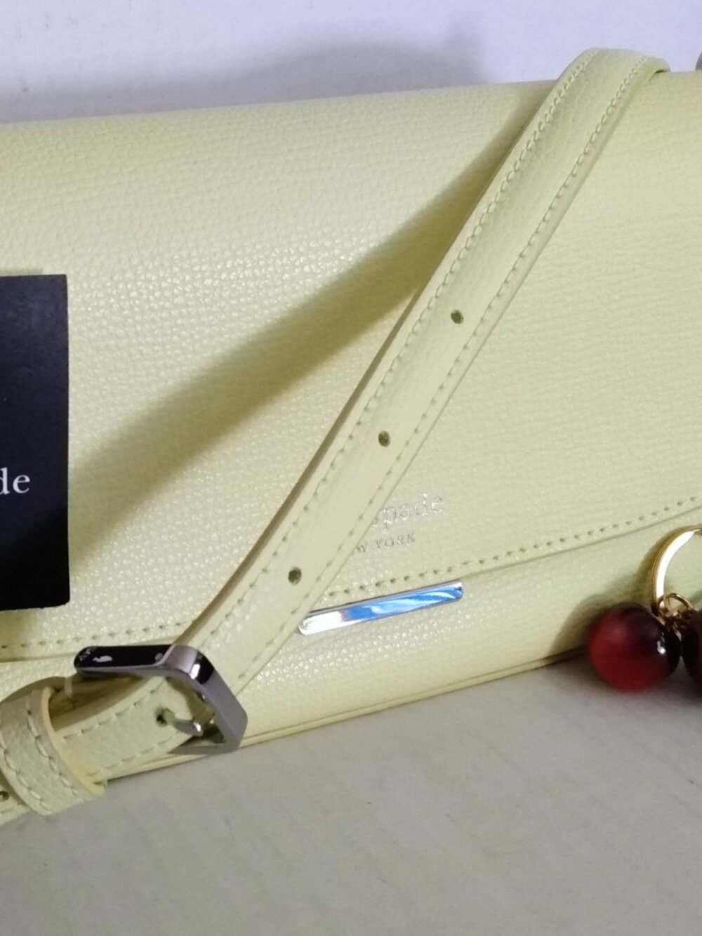Kate Spade Mini Bag Crossbody NY Quinn Refine Grain Leather W/Dust Bag & Charm